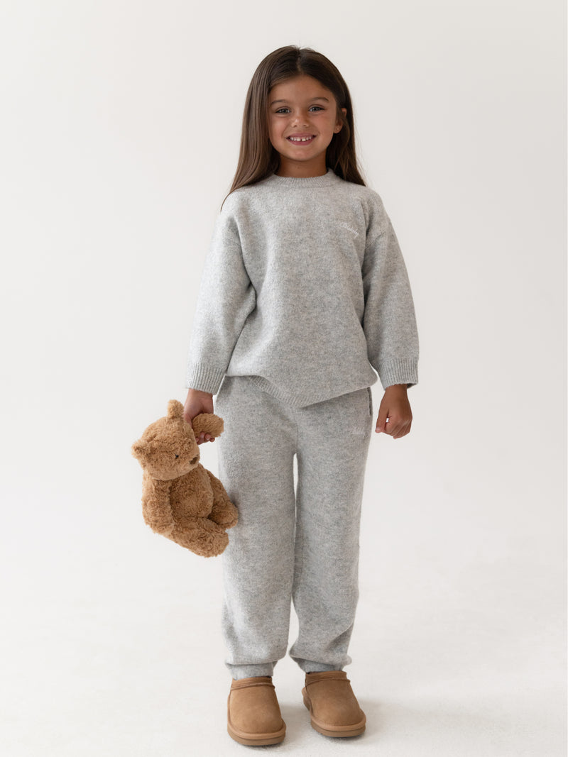 Mini Knitted Sweatpants - Marl Grey