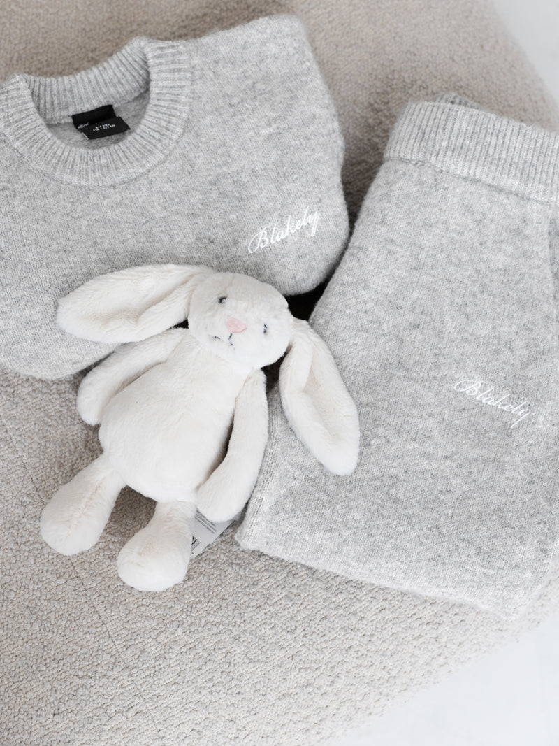 Mini Knitted Sweatpants - Marl Grey