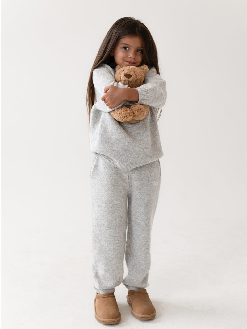 Mini Knitted Sweatpants - Marl Grey
