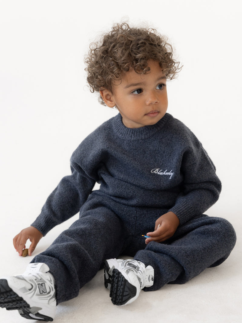 Mini Knitted Sweatpants - True Navy