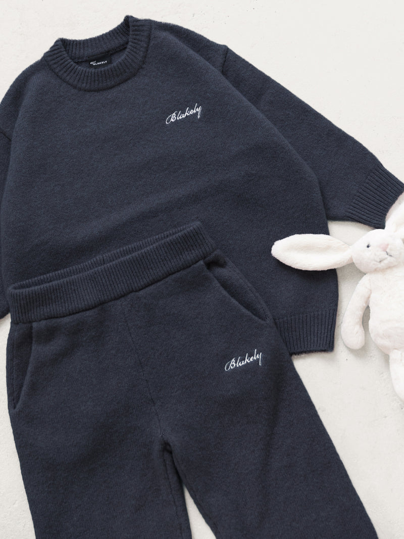 Mini Knitted Sweatpants - True Navy