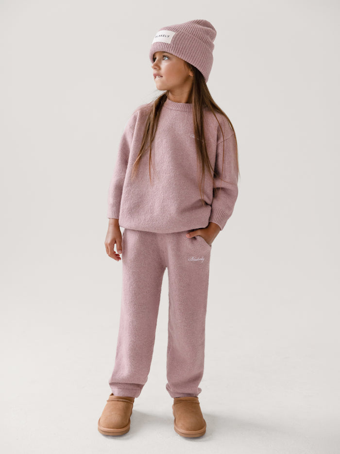 Mini Knitted Sweatpants - Dusty Pink