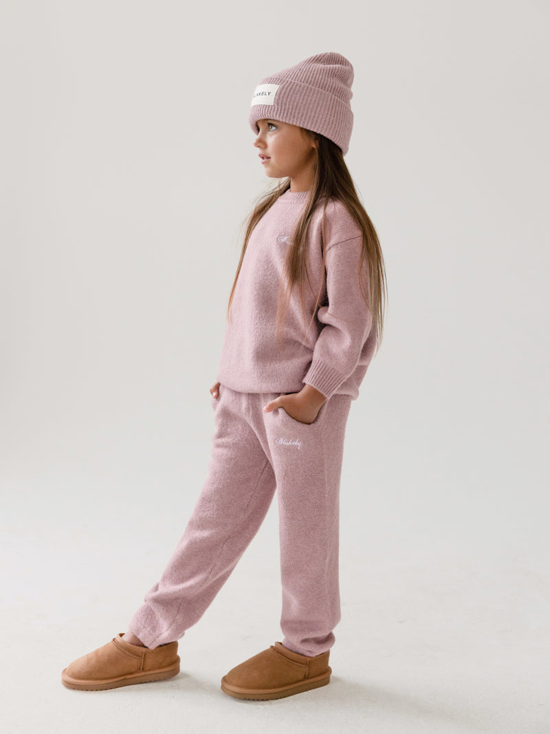Mini Knitted Sweatpants - Dusty Pink