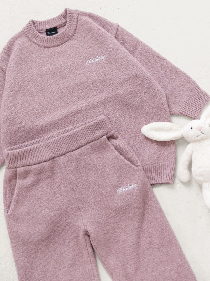 Mini Knitted Sweatpants - Dusty Pink