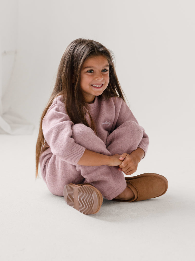 Mini Knitted Sweatpants - Dusty Pink