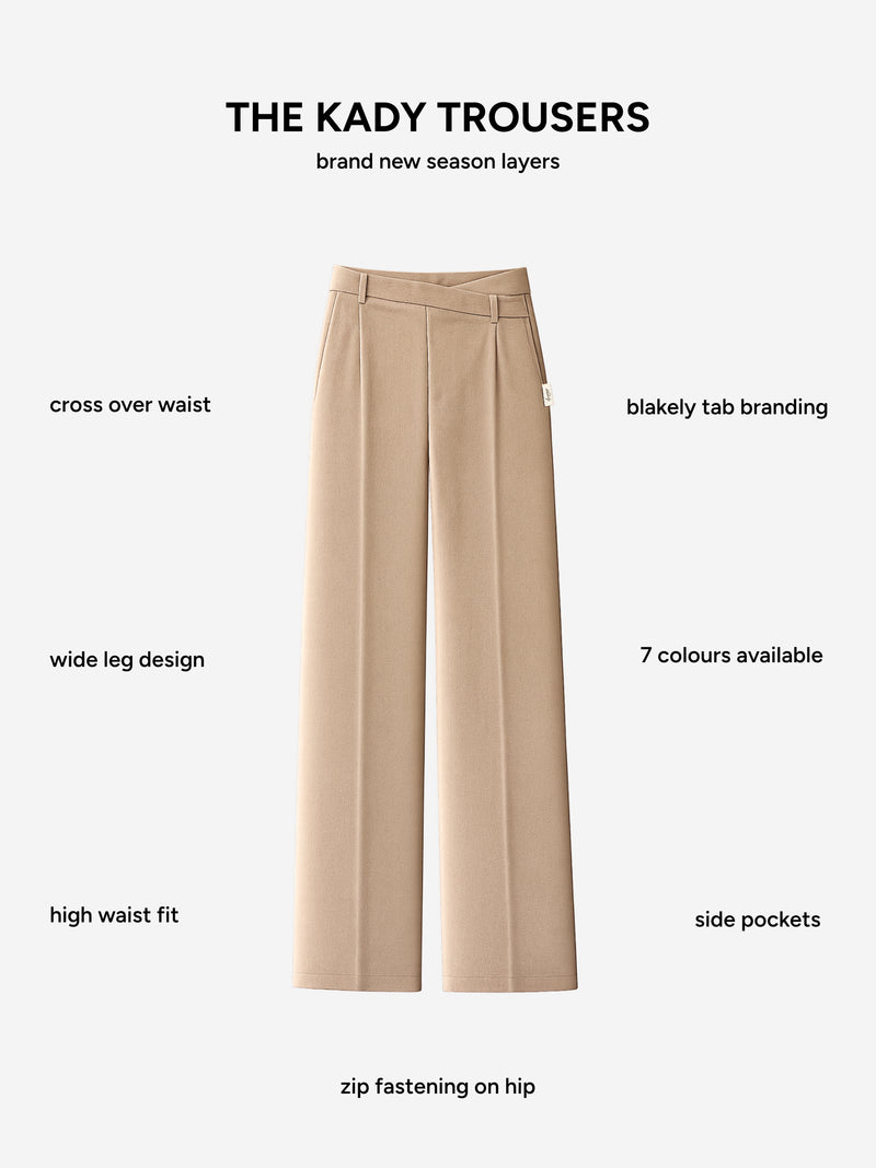 Kady Cross Over Trousers - Tan