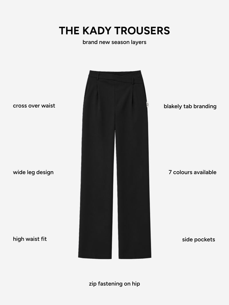 Kady Cross Over Trousers - Black