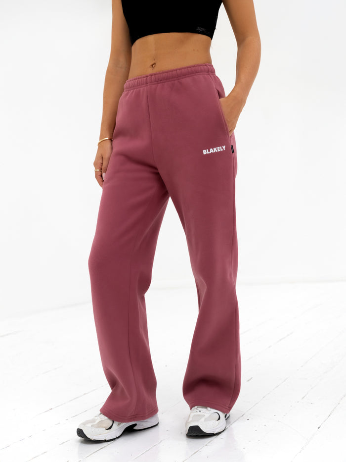 Amelie Wide Leg Sweatpants - Dark Pink