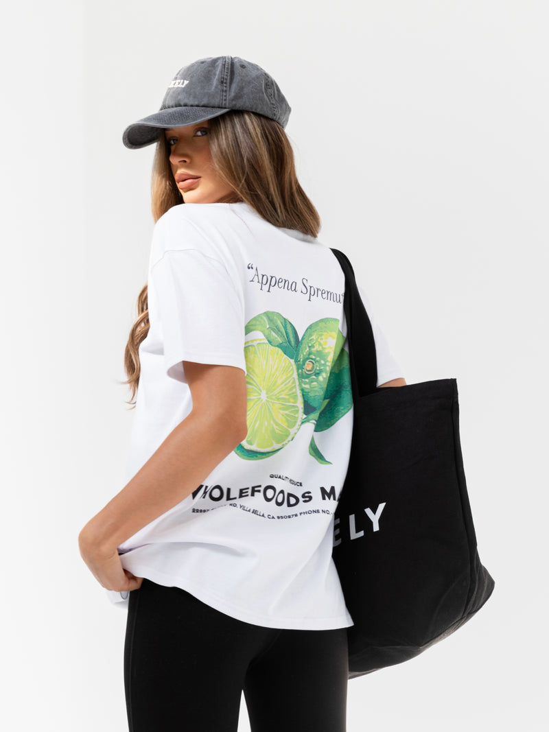 Lilo Lime Oversized T-Shirt - White