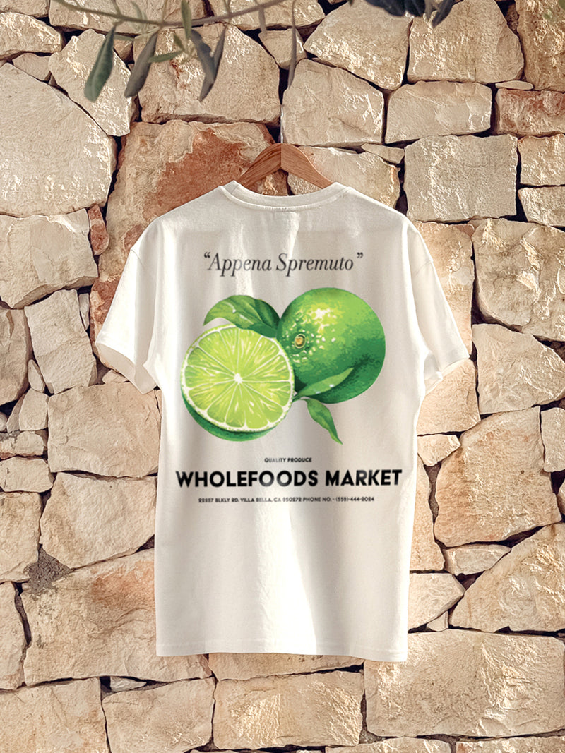 Lime Print Relaxed T-Shirt - White