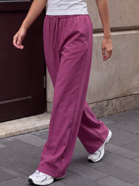 Maya Wide Leg Trousers - Mulberry