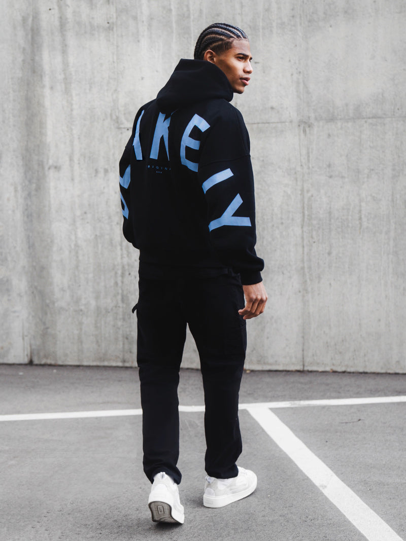 Members Idris Oversized Hoodie - Black & Blue