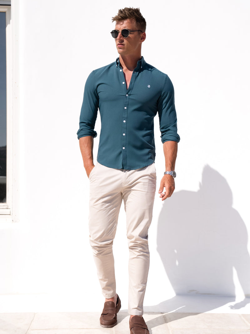 Alaric Long Sleeve Shirt - Teal Green