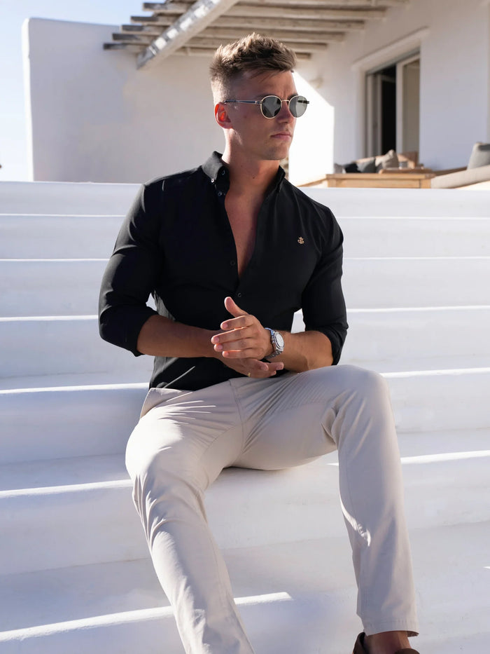 Farringdon Long Sleeve Shirt - Black