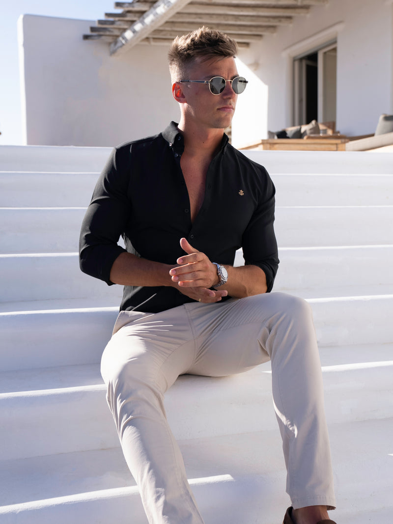 Farringdon Long Sleeve Shirt - Black