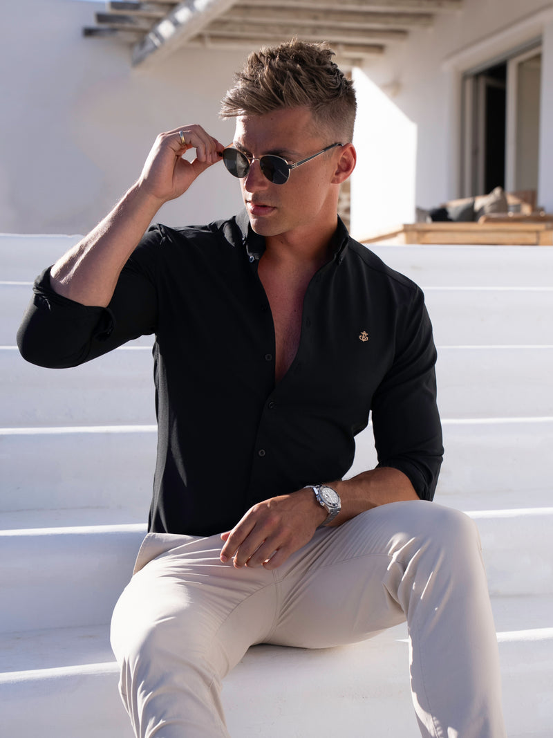 Farringdon Long Sleeve Shirt - Black