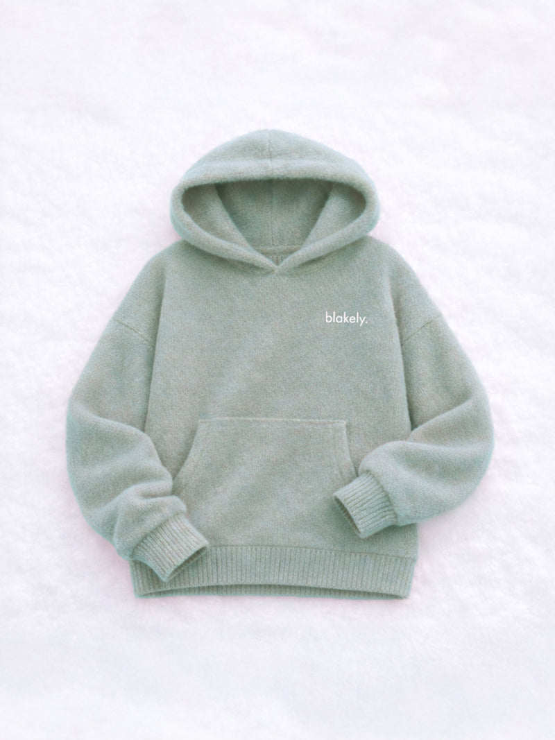 Marley Oversized Knitted Hoodie - Soft Sage
