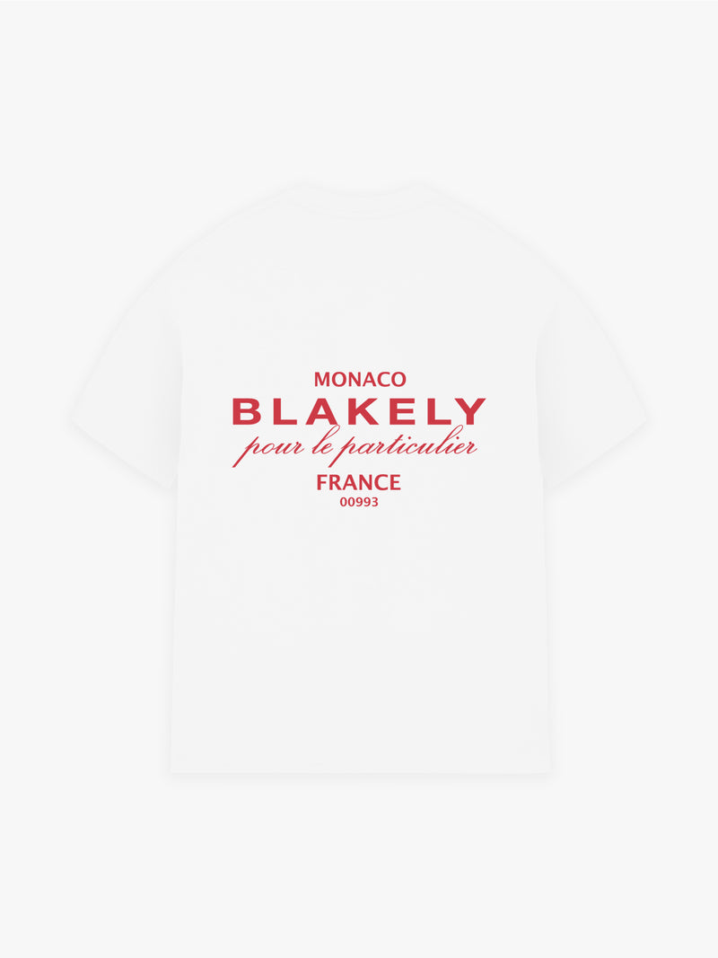 Monaco Relaxed T-Shirt - White & Red