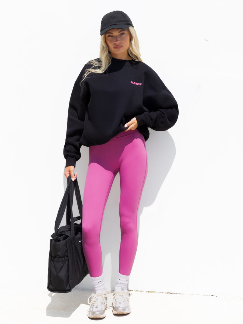 Amelie Oversized Jumper - Black & Pink