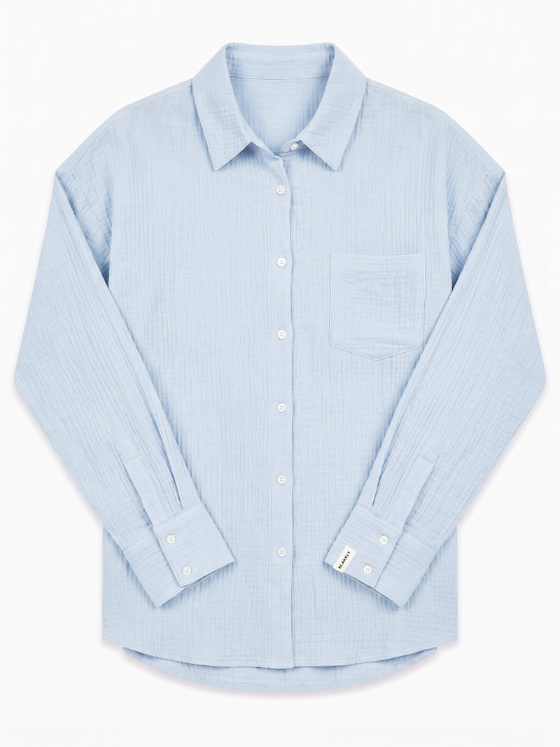 Mila Oversized Shirt - Summer Blue