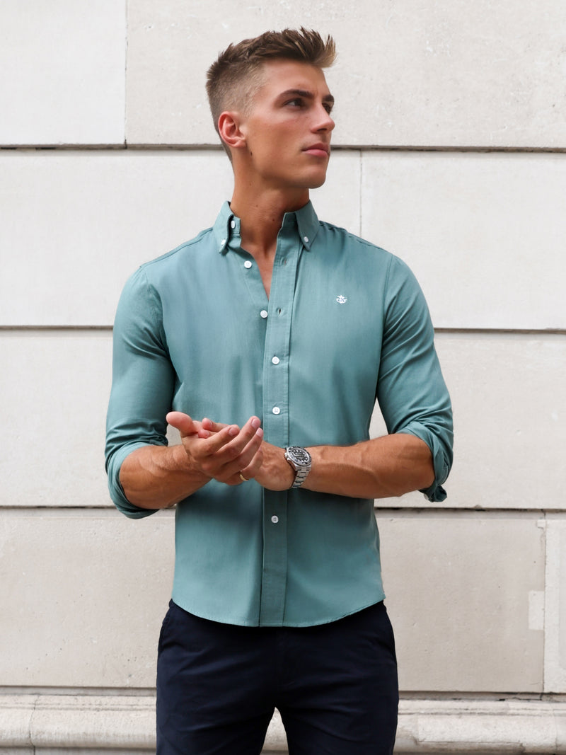 Newburgh Slim Fit Shirt - Forest Green