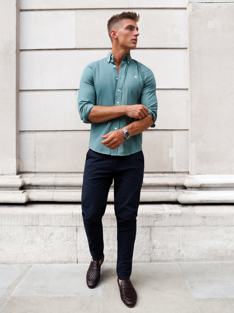 Newburgh Slim Fit Shirt - Forest Green