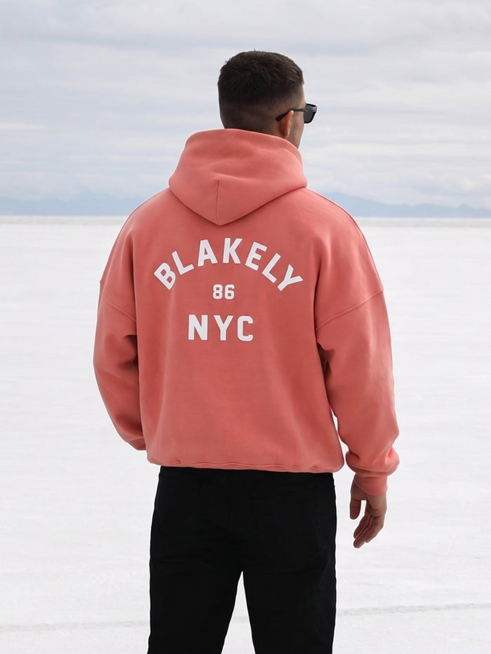 NYC Relaxed Hoodie - Coral
