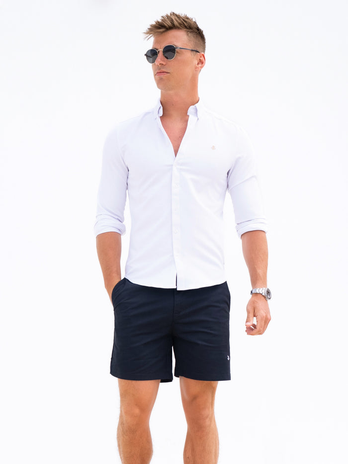 Monaco Shirt & Shorts Set - White & Navy