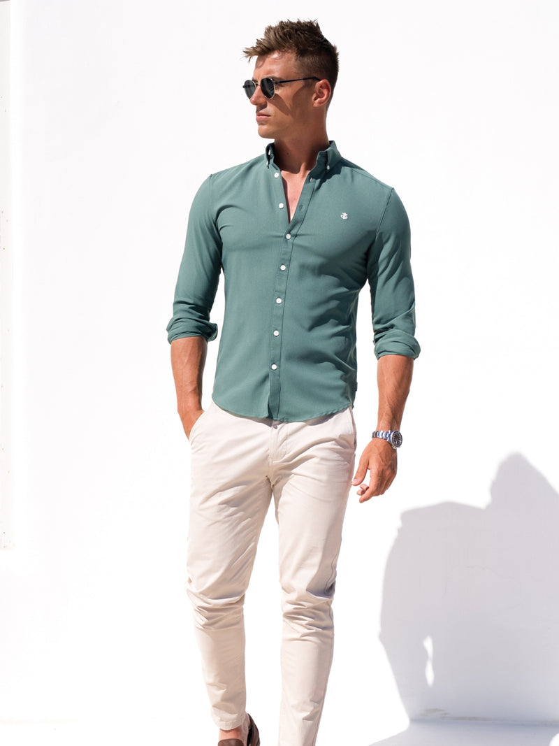Newburgh Slim Fit Shirt - Forest Green