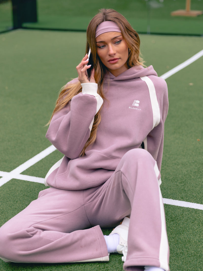 Classic Panel Oversized Hoodie - Dusty Pink