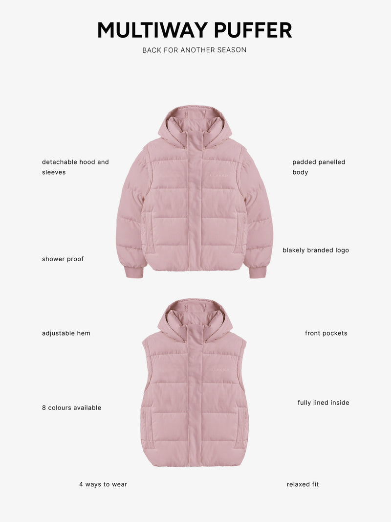 Multiway Puffer Coat 2 - Pink