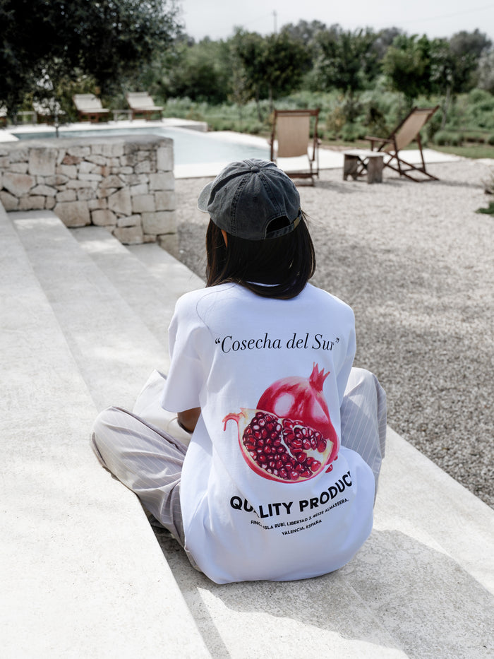 Posy Pomegranate Oversized T-Shirt - White