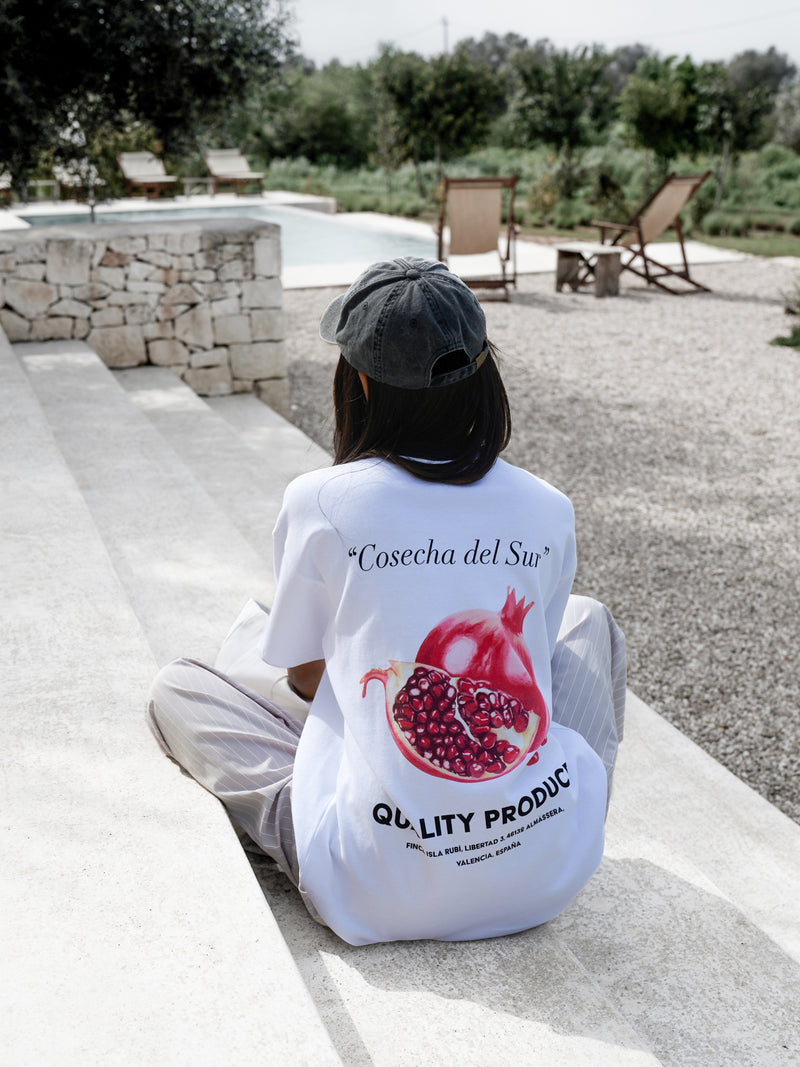 Posy Pomegranate Oversized T-Shirt - White