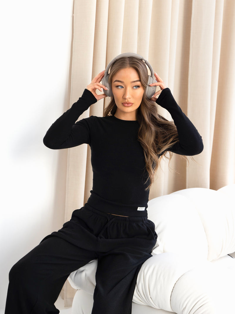 Ebony Long Sleeve Top - Black