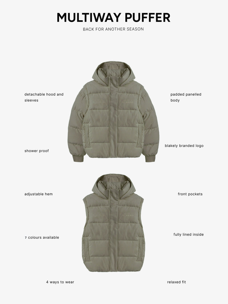 Multiway Puffer Coat 2 - Safari Green