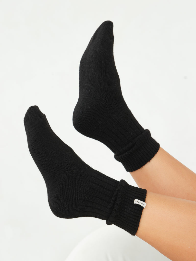 Label Knitted Socks - Black