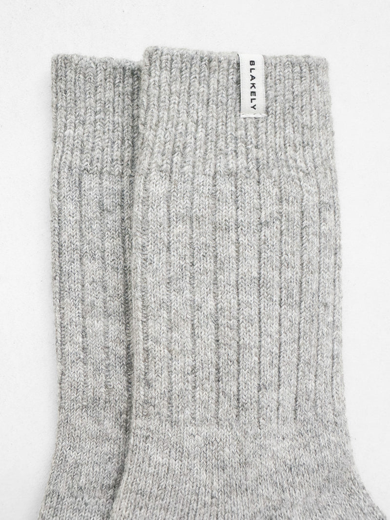 Label Knitted Socks - Marl Grey
