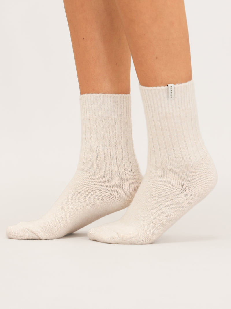 Label Knitted Socks - Vanilla
