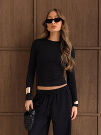 Lucia Long Sleeve Top - Black