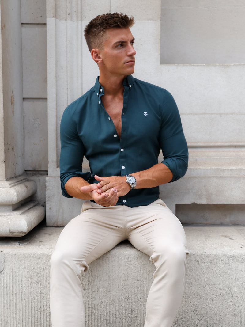Dallas Long Sleeve Shirt - Dark Teal