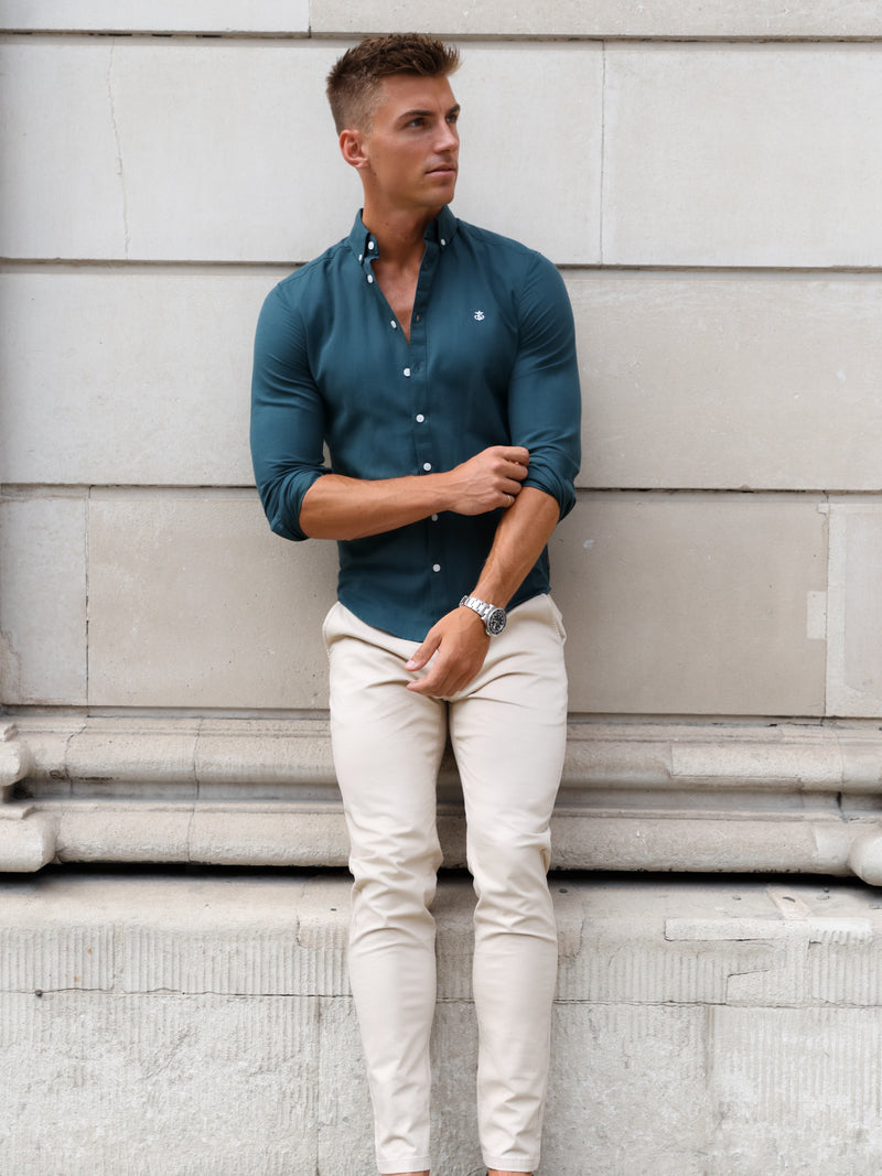 Dallas Long Sleeve Shirt - Dark Teal