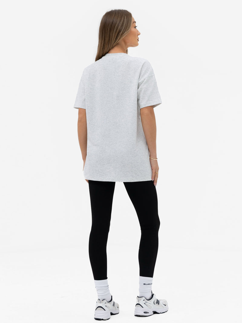 Tonal Varsity Oversized T-Shirt - Marl White
