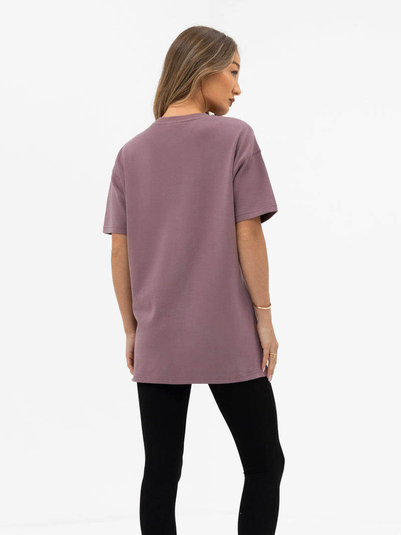 Tonal Varsity Oversized T-Shirt - Soft Mauve