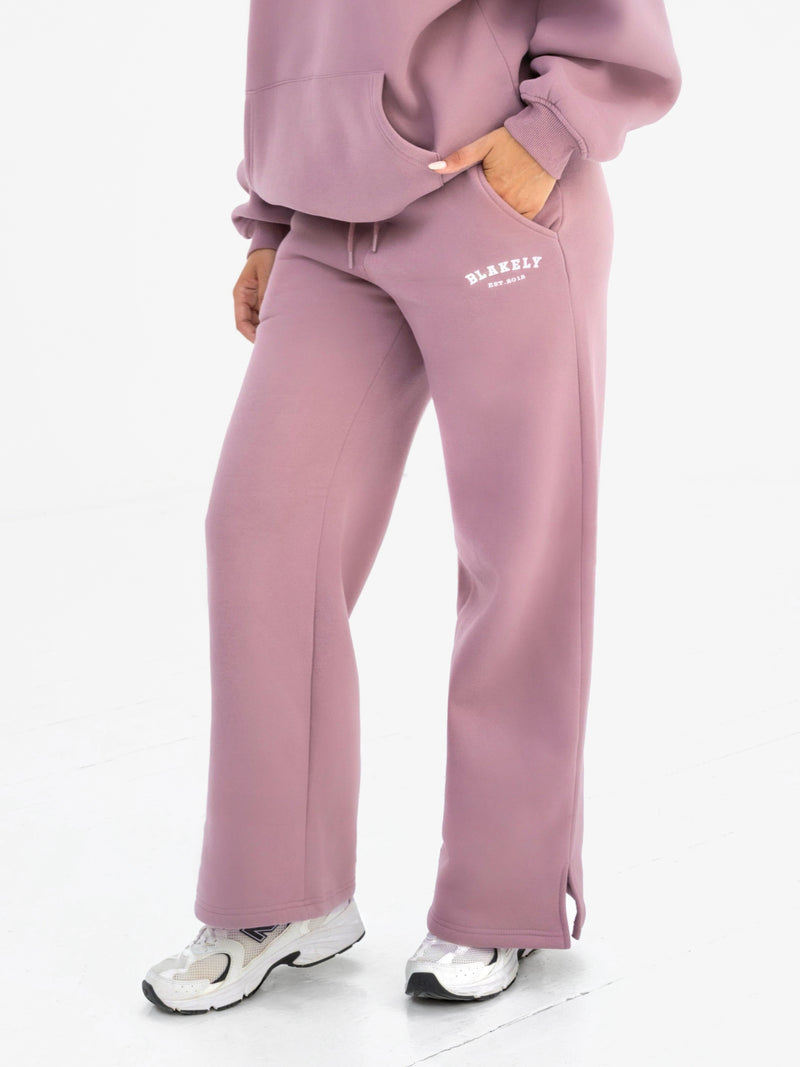 Heritage Wide Leg Sweatpants - Dusty Pink