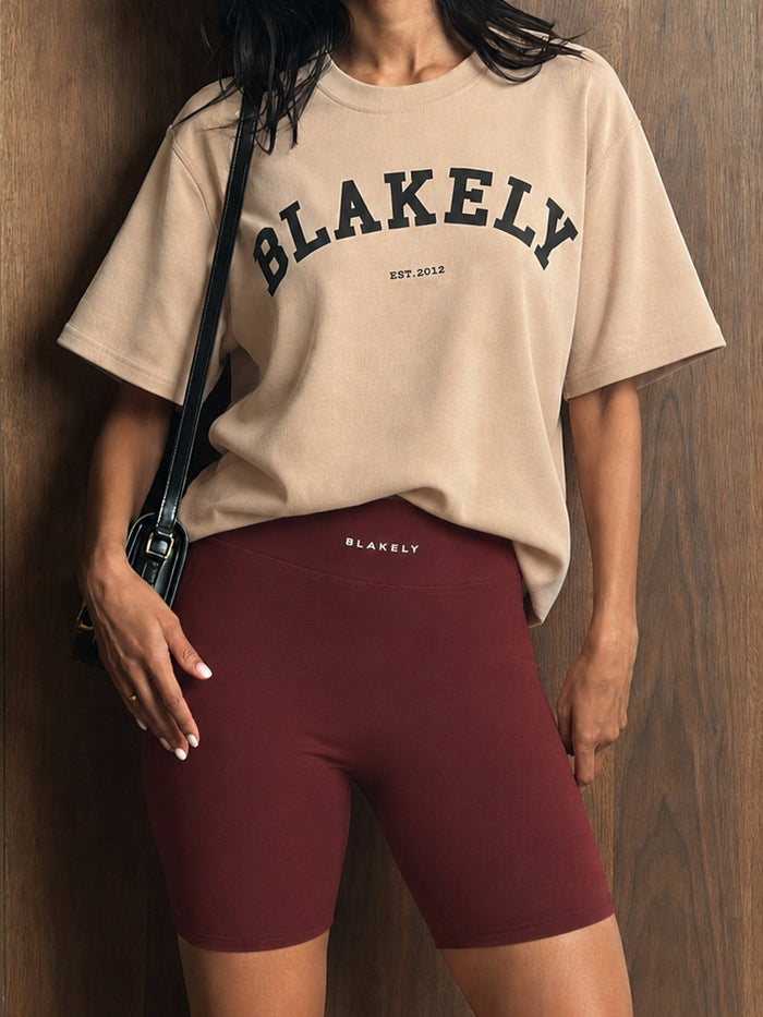 Varsity Oversized T-Shirt - Tan