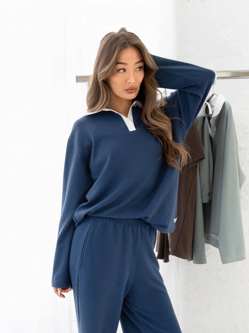 Buy Blakely Womens Blue Soft Waffle Rugby Shirt | Free delivery on
