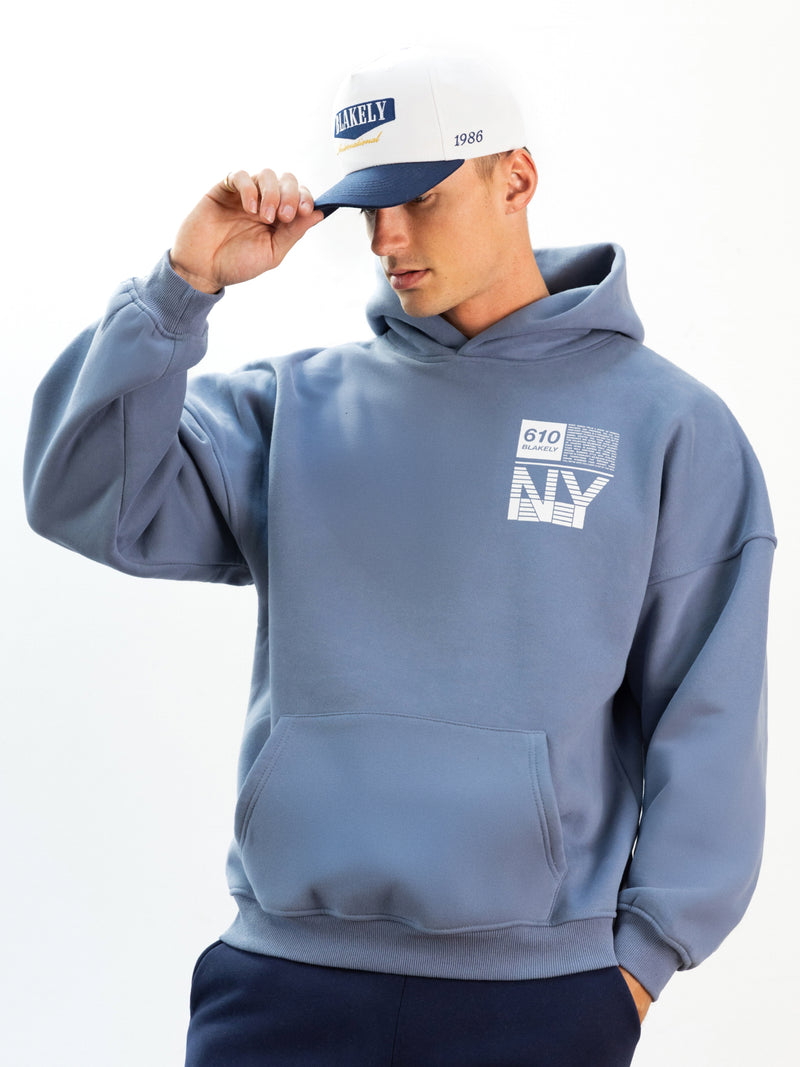Brooklyn 610 Relaxed Hoodie - Mid Blue