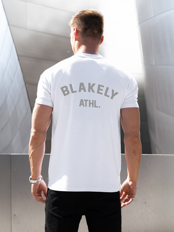 Zayd Relaxed T-Shirt - Flat White & Marl Grey