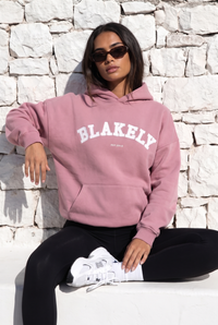 Varsity Oversized Hoodie - Dusty Pink