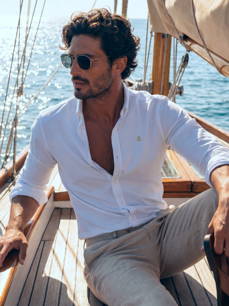 Monaco Long Sleeve Shirt - White